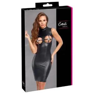Украшение для платья Cottelli Collection 27191501031 — черное матовое, с вырезами для груди, полиэстер-спандекс