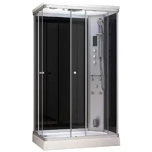 Душевая кабина AMUE AMUE-AR1280-2R чёрная 120x80 см с паровой функцией