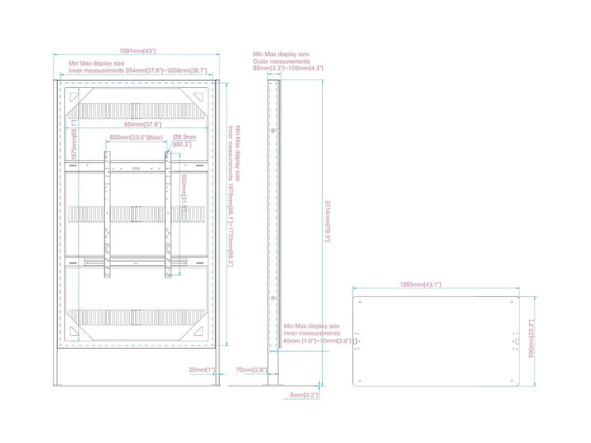 Multibrackets M Pro Series Enclosure 75¨ Totem Floorbase Indoor Photo 13