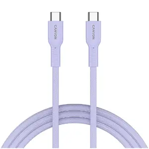 USB-C to USB-C cable CANYON OnWire 60W braided 1 m — purple