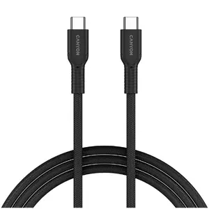 USB-C to USB-C cable CANYON OnWire 60CL 60W braided 1 m — black