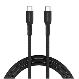 Кабель USB-C — USB-C CANYON OnWire 60CL 60W плетёный 1 м — чёрный