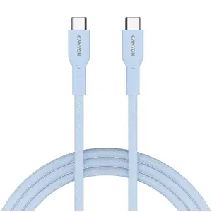 USB-C to USB-C cable CANYON OnWire 60CL 60W Braided 1 m Light Blue