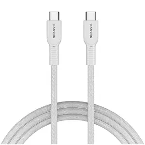 USB-C to USB-C cable CANYON OnWire 60W braided 1 m white