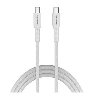 USB-C — USB-C кабель CANYON OnWire 60W оплетка 1 м белый