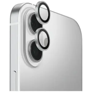 Camera lens protector Uniq Optix for iPhone 17 Aluminum Silver — metal frame protective cover