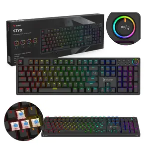 Mechanical Gaming Keyboard SAVIO STYX Outemu Blue Hot-Swap RGB USB QWERTY US International Black 104-key Full-size