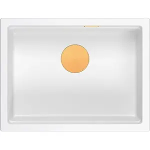 Undermount sink GraniteQ LOGAN 100 1-compartment snow white 59.5×45.1×21.5 cm