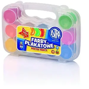 Guašas komplekts Astra 12 krāsas 20 ml plastmasas kastē — 12×20 ml