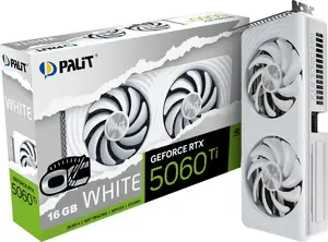 Graphics card Palit GeForce RTX 5060 Ti White OC — GeForce RTX 5060 Ti, 16 GB GDDR7, 128-bit, PCIe 5.0, 2407 MHz
