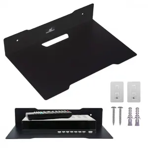 Wall shelf for decoder MACLEAN MC-122, steel, black, max load 5 kg, hole spacing 219 mm
