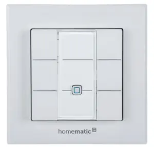 Homematic IP HMIP-WRC6 Wireless Wall Switch with 6 Buttons, White, 869.525 MHz, IP20
