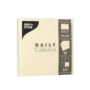 Papīra salvetes Papstar DAILY COLLECTION 20 gab. 24×24 cm šampanieša krāsa