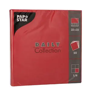 Paper napkins Papstar DAILY COLLECTION 20 pcs 32x32 cm Bordeaux, 1/4 fold, FSC® certified