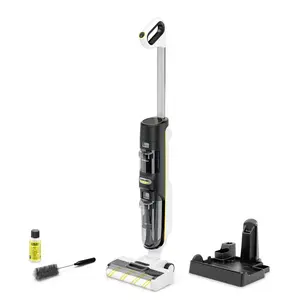 Rokas putekļsūcējs Karcher FCV 4 akumulatora 45 min mitra un sausa tīrīšana bez maisiņa 0,45 L 200 m² 180 W melns balts