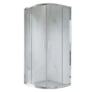 Semicircular shower cabin AMUE AMO-5201 80×80×190 cm with sliding doors and tempered glass