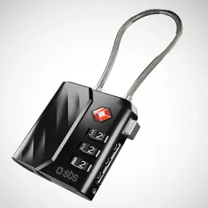 Luggage combination lock SBS TEFINDLOCK Black 45mm