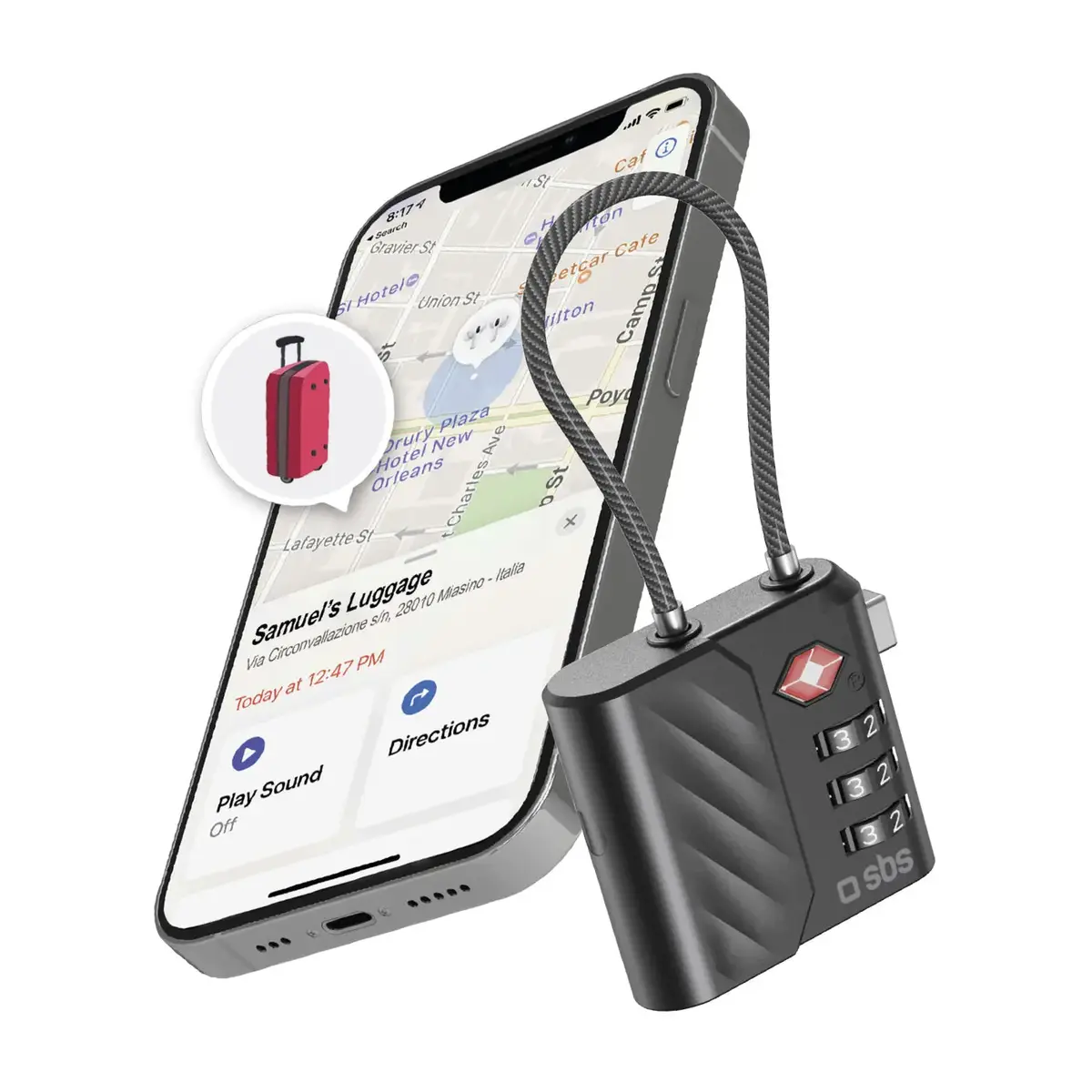 Luggage combination lock SBS TEFINDLOCK Photo 2
