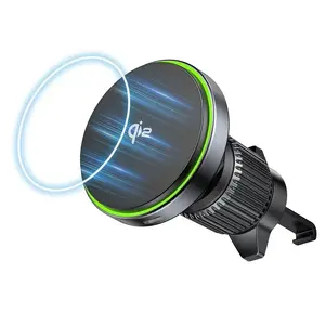 Car charger Unitek P1404ABK01 38W with MagSafe holder, 15W wireless, USB PD 3.0, USB-C cable 1.5 m, black