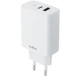 Сетевое зарядное USB Type-C 20 Вт maxlife MXTC-10-20AC, компактный однопортовый адаптер