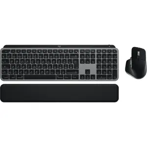 Logitech MX Keys S Combo for Mac keyboard Mouse included Home/Office RF Wireless + Bluetooth QWERTZ Swiss Aluminium, Black
