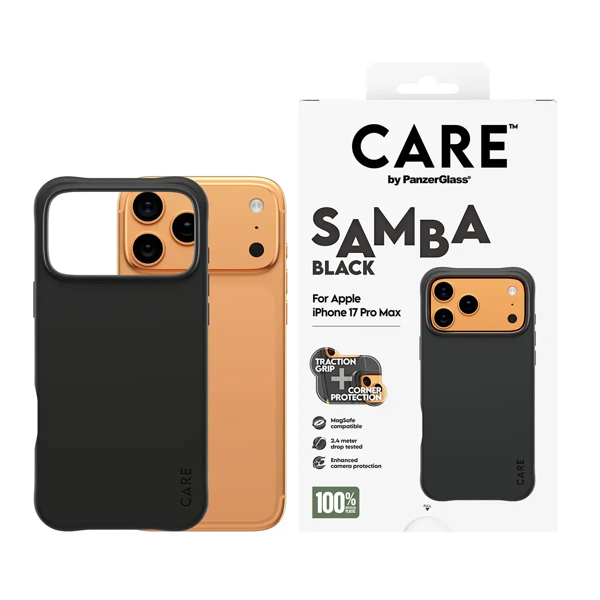 Vāks PanzerGlass CARE by Fashionable Case Samba Black iPhone 17 Pro Max Photo 2