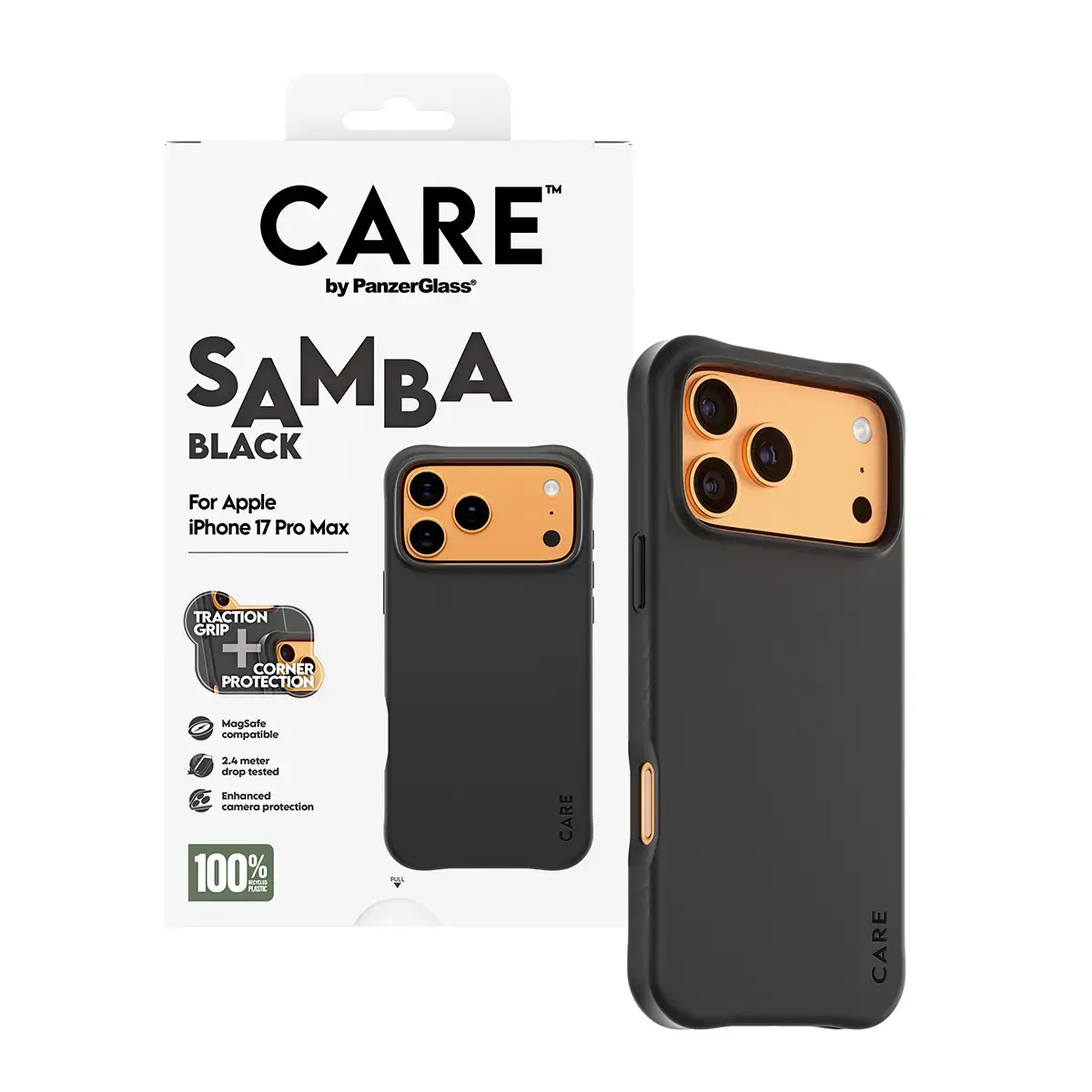 Vāks PanzerGlass CARE by Fashionable Case Samba Black iPhone 17 Pro Max Photo 5
