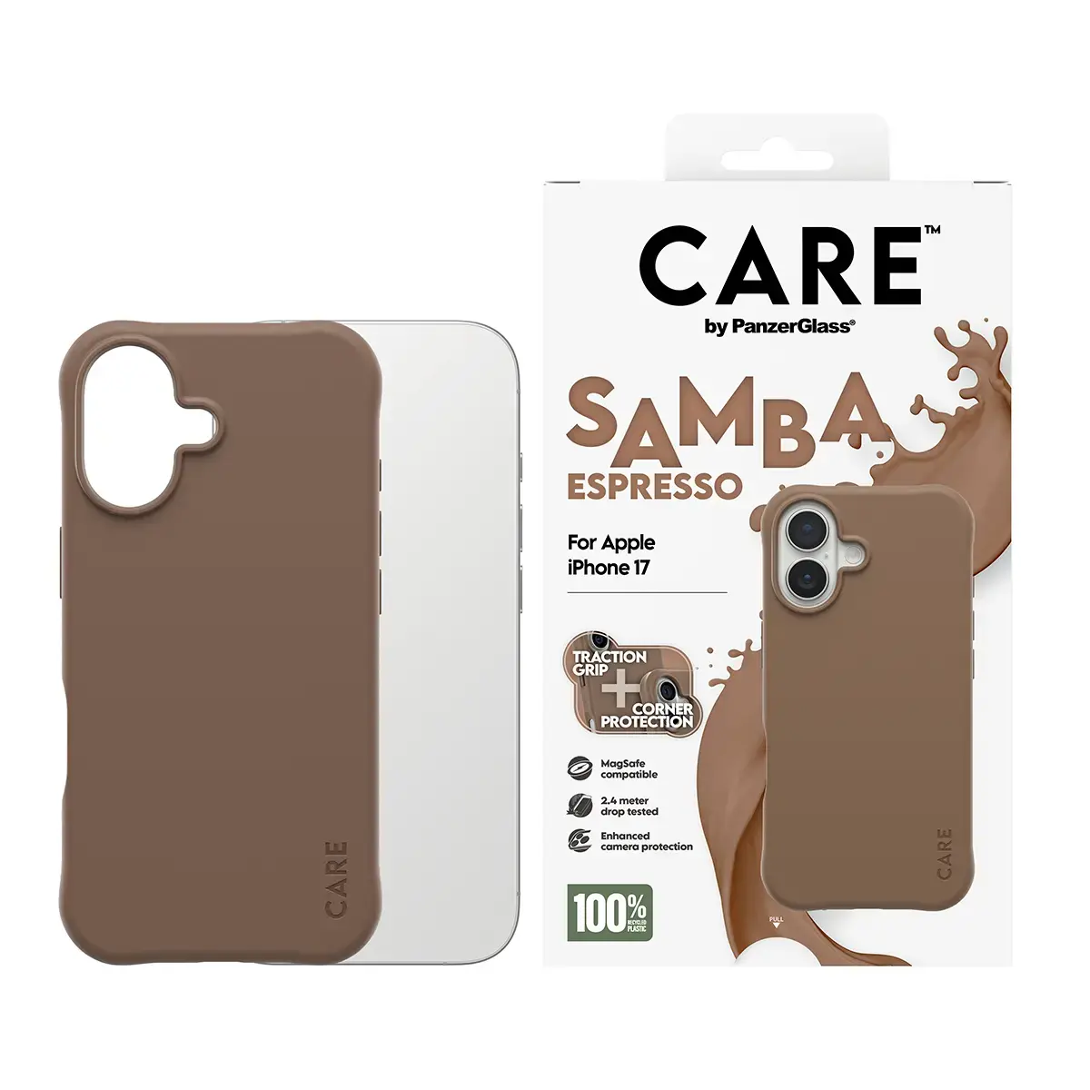 Vāks PanzerGlass CARE by Fashionable Case Samba Espresso iPhone 17 Photo 2