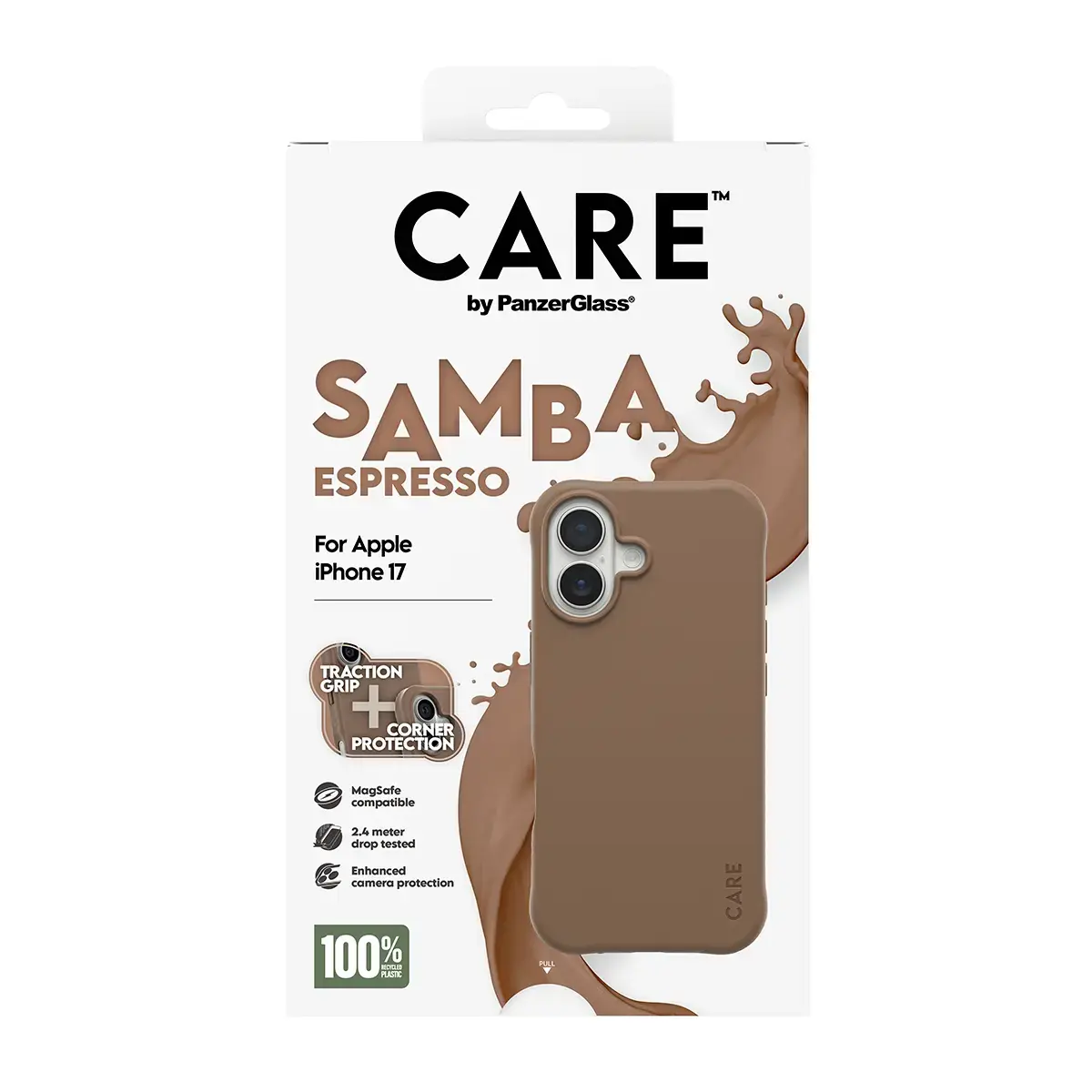 Vāks PanzerGlass CARE by Fashionable Case Samba Espresso iPhone 17 Photo 3