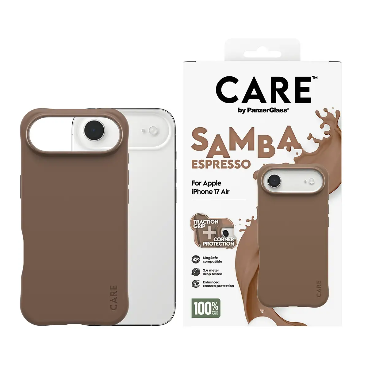 Vāks PanzerGlass CARE by Fashionable Case Samba Espresso iPhone 17 Air Photo 2
