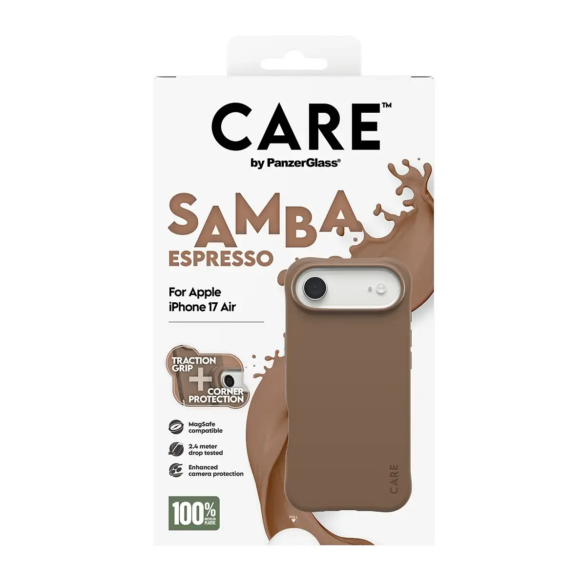 Vāks PanzerGlass CARE by Fashionable Case Samba Espresso iPhone 17 Air Photo 3