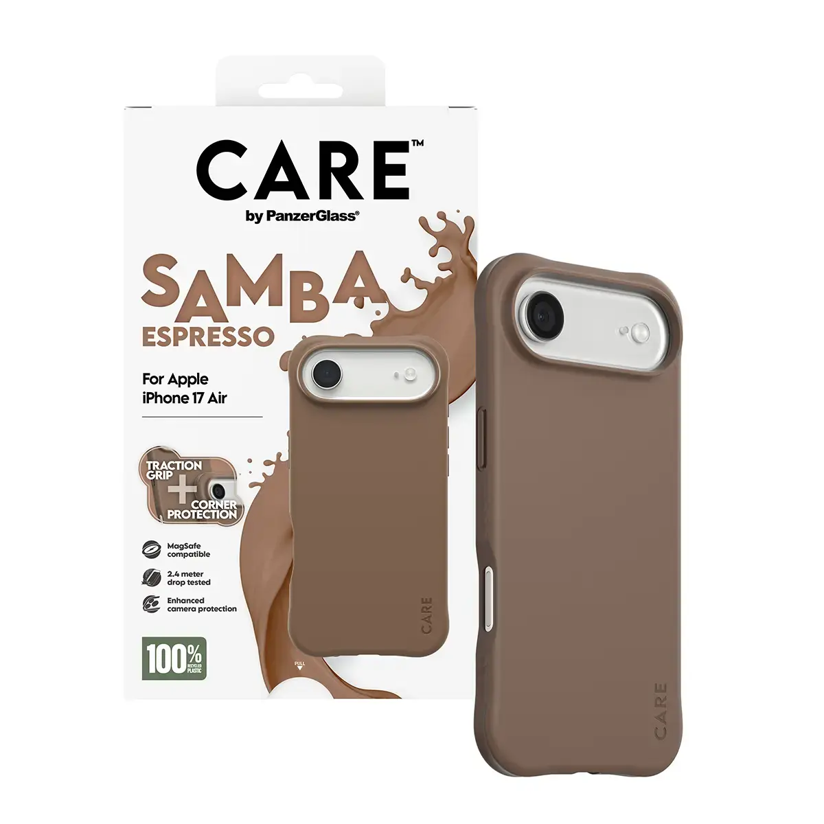 Vāks PanzerGlass CARE by Fashionable Case Samba Espresso iPhone 17 Air Photo 5