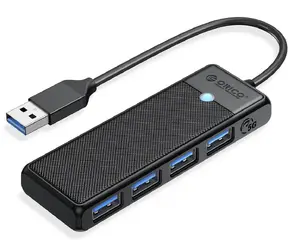 USB‑хаб ORICO PAPW4A-U3-015-BK-BP — 4 порта USB‑A 3.0, 5 Гбит/с, черный