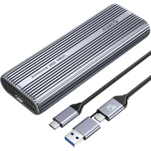 Ārējais M.2 NVMe SSD korpuss ORICO ACOM2-U4-GY-BP, USB‑C 40 Gbps, metāla korpuss ar ventilatoru