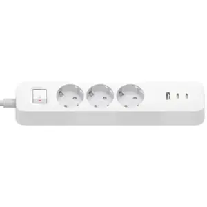 Strāvas sadalītājs Xiaomi BHR07UKEU — 3 AC kontaktligzdas Type F, 250 V, 1.4 m kabelis, balts