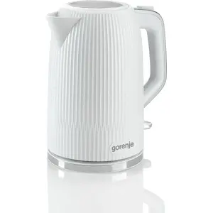 Electric kettle Gorenje K17DPW — 1.7 L, 2200 W, stainless steel, 360° base, white