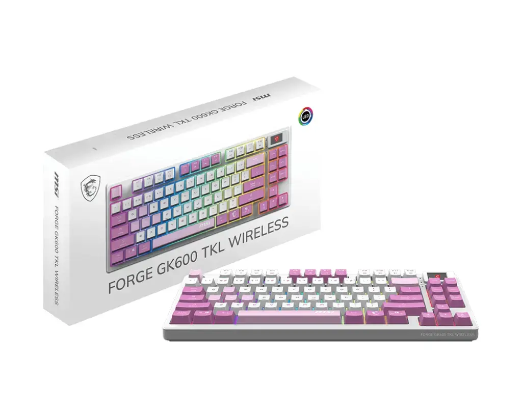 MSI FORGE GK600 TKL WIRELESS VIOLET keyboard Photo 5