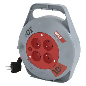 PVC Cable Reel EMOS 1908141001, 4 sockets, 10 m cable, 1.0 mm², IP20