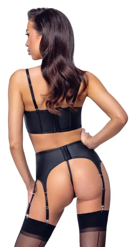 Lingerie set cottelli collection Top Set rhinestone zip S Photo 4