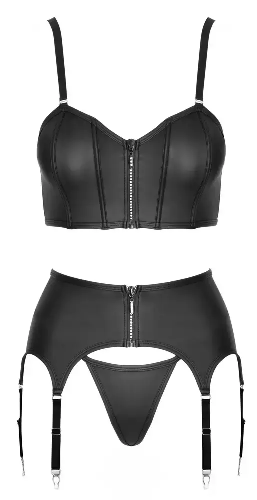Lingerie set cottelli collection Top Set rhinestone zip S Photo 6