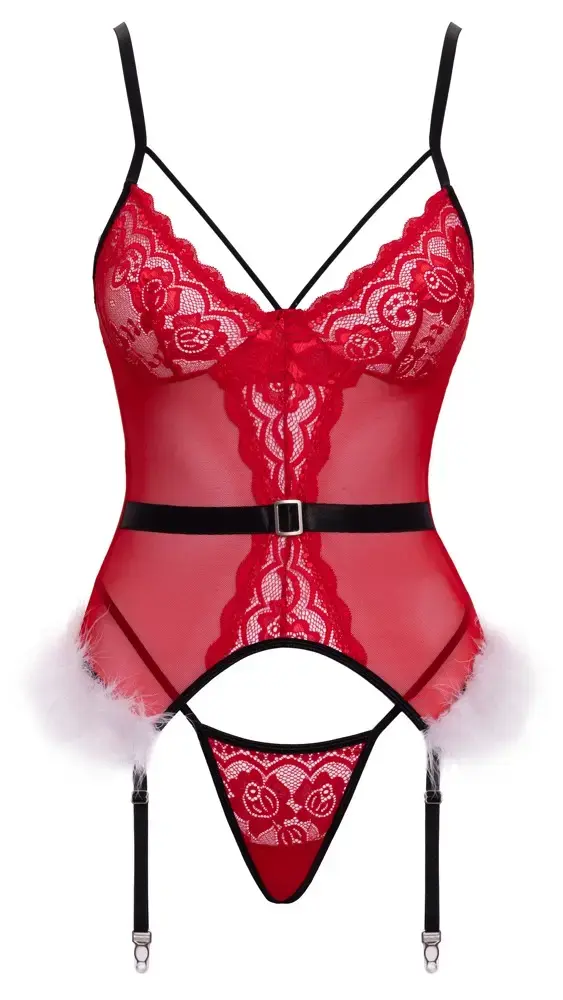 Комплект корсет и стринги Cottelli Collection X-Mas L/XL Photo 4