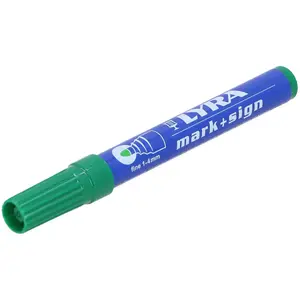 Pastāvīgais marķieris Lyra 650639 — zaļa tinte, smalks uzgalis