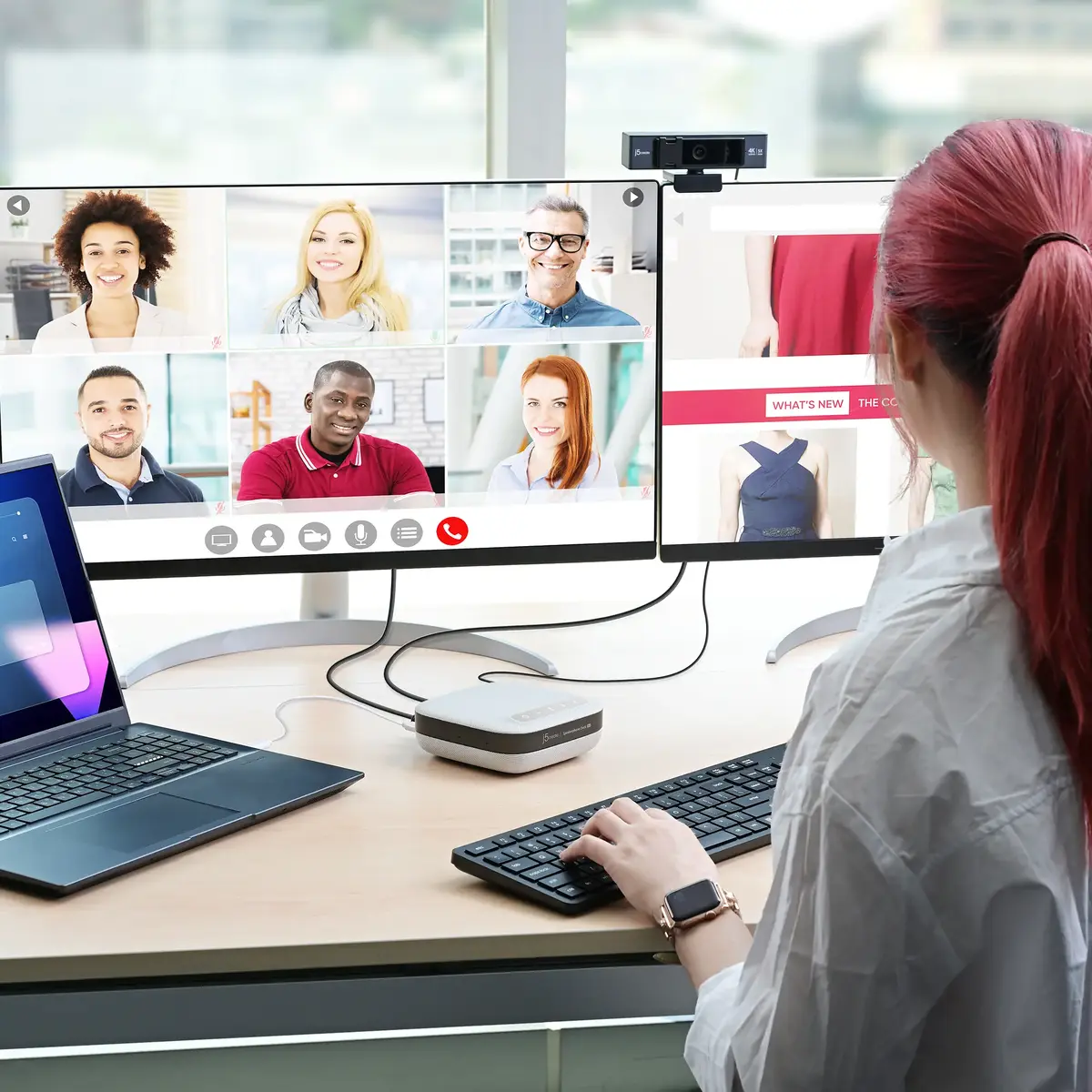 j5create JCDS337 USB-C Divu 4K Skaļruņu Doks Pro Photo 6