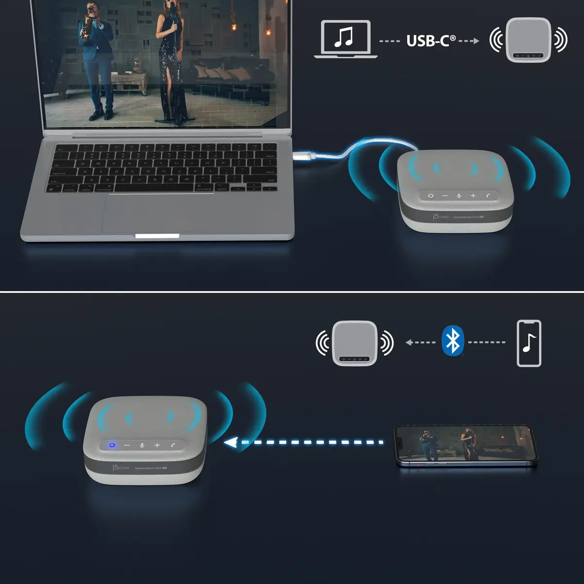j5create JCDS337 USB-C Divu 4K Skaļruņu Doks Pro Photo 8