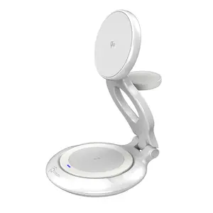 j5create Qi2 3-in-1 Magnetic Foldable Wireless Charging Station Indoor USB Smartwatch Headphones Smartphone