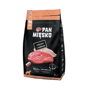 Сухой корм для собак pan miĘsko Телятина с индейкой XL, для взрослых, 3 кг, 30% белка, 20% жира