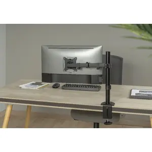 Monitor desk mount DELTACO ARM-0303-B for 13–32 inch screens, tilt, swivel, rotate, max 9 kg