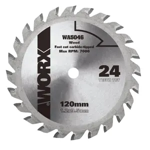 Circular Saw Blade WORX WA5046 12 cm Tungsten Carbide Tipped