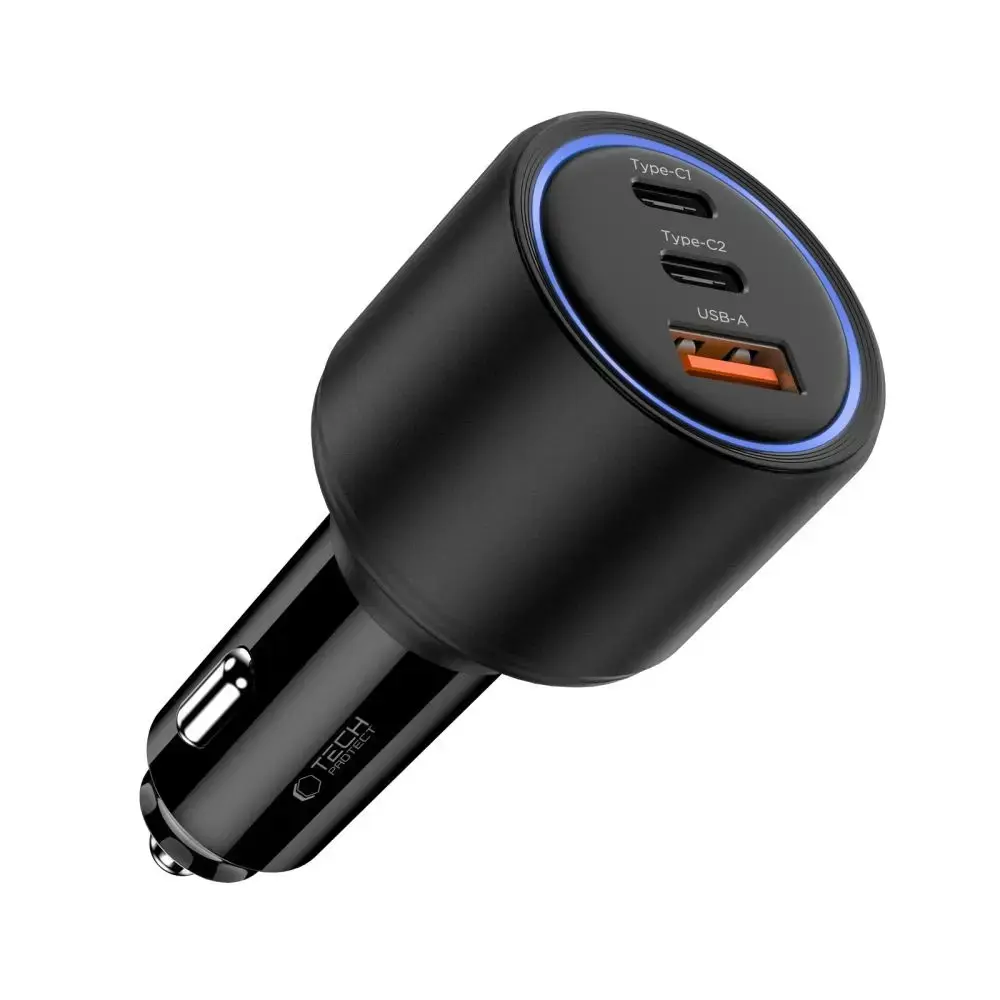Автозарядка Tech-Protect CC04 3‑порта PD130W Photo 2