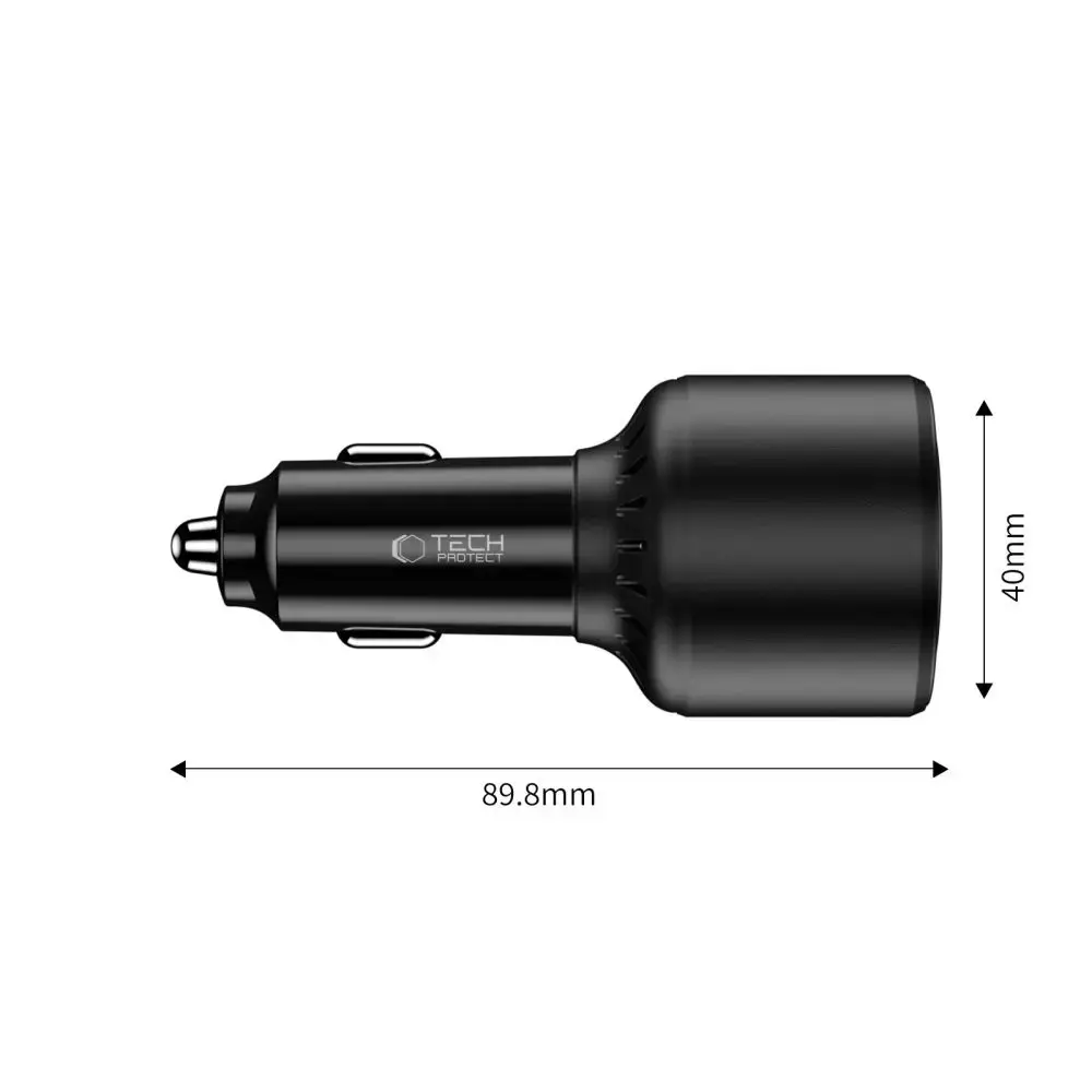 Автозарядка Tech-Protect CC04 3‑порта PD130W Photo 3